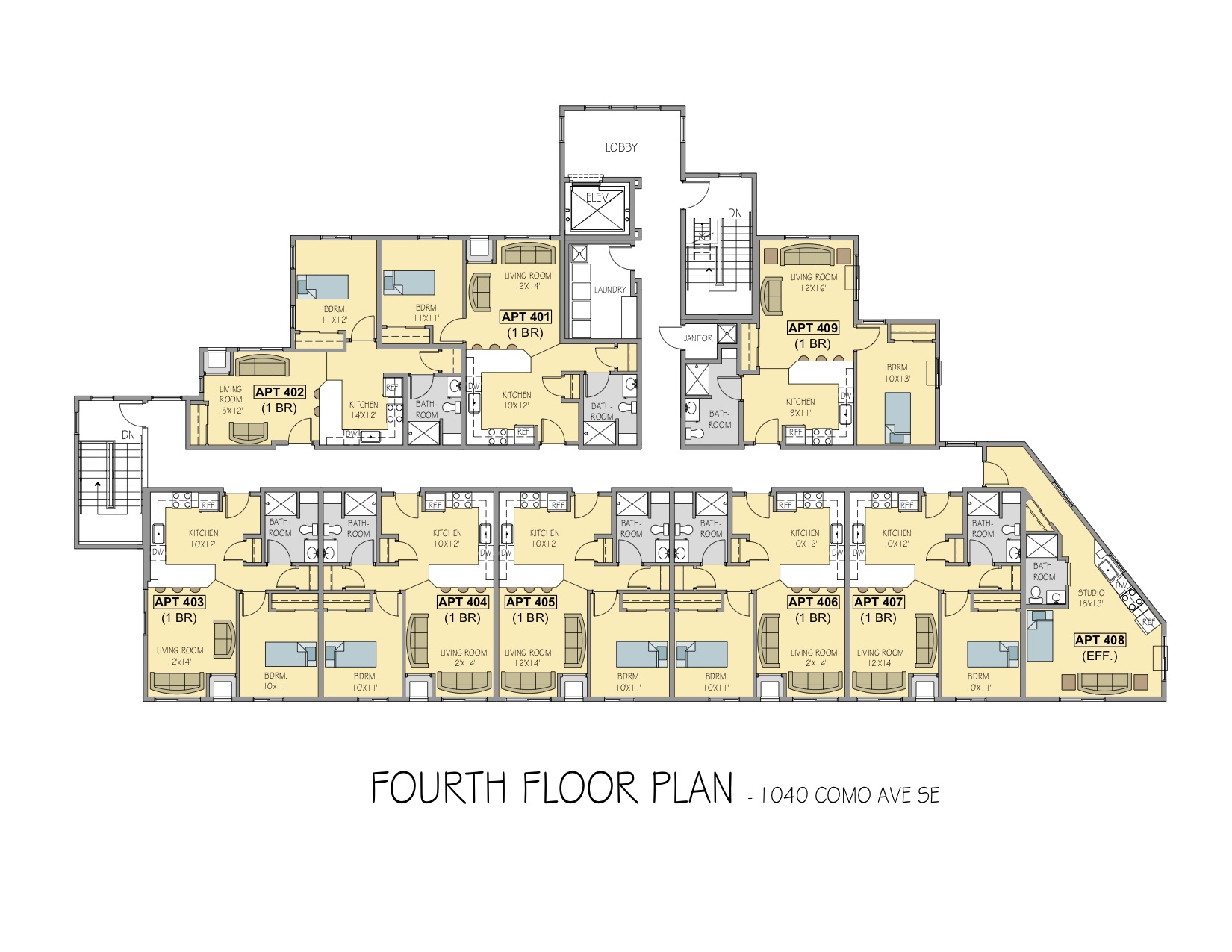 Floor plan diagram for 1040 Como Ave SE, Minneapolis, MN